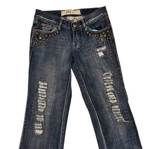 Pag Denim Junior 1 US Distressed Studded Jeans Boot Cut Low Rise
